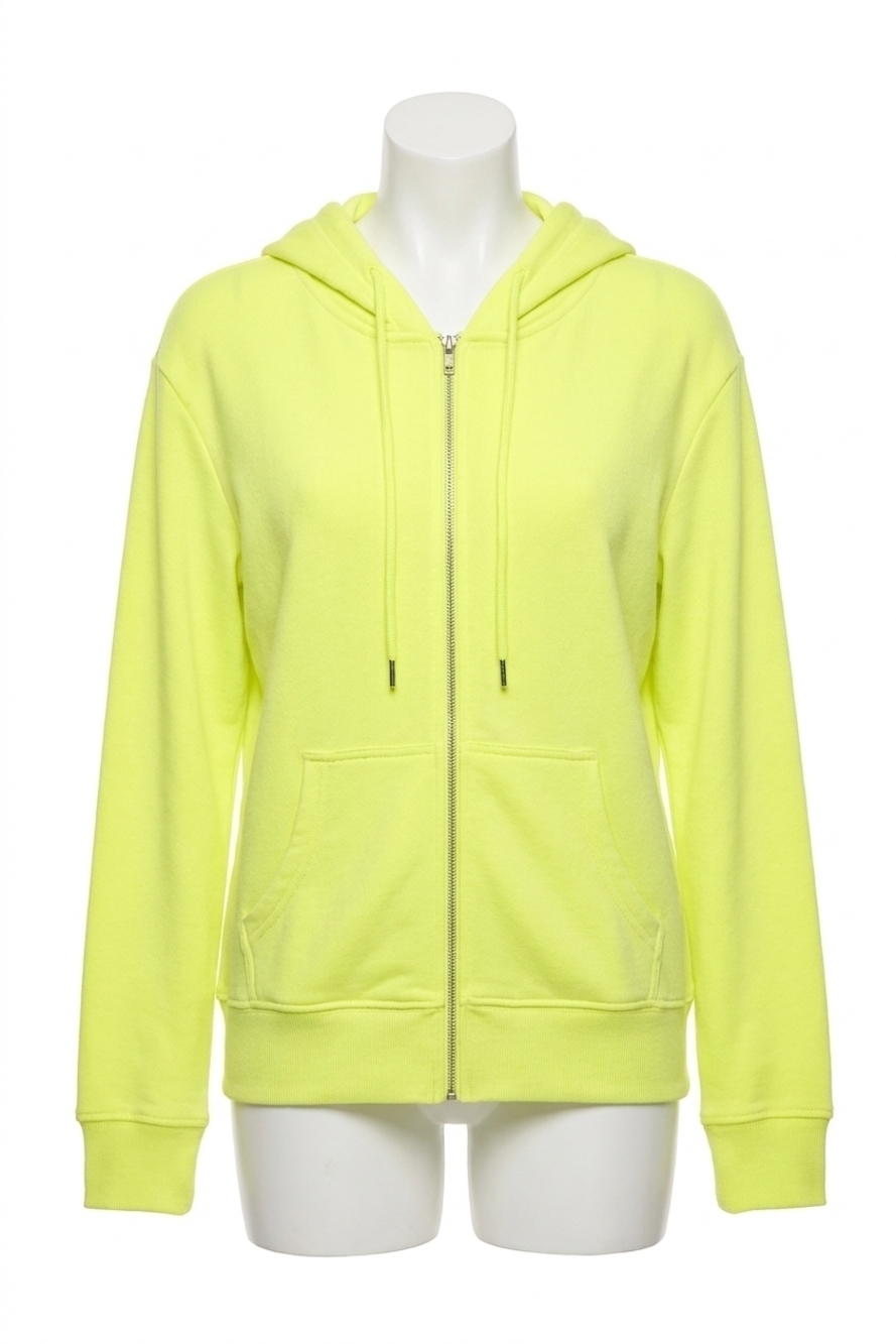 NEW FRENCH KYSS zip peace hoodie in lime
